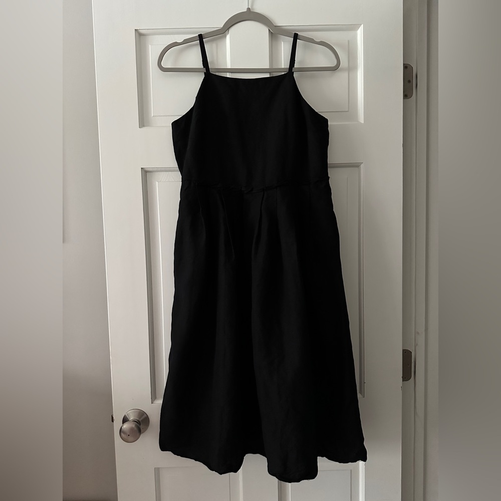Banana Republic International Exclusive Pleated Cotton Linen Sleeveless Dress